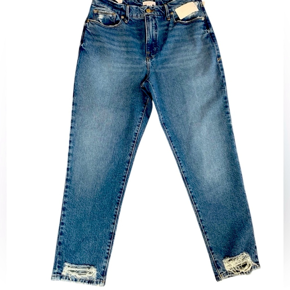 Good American Blue Straight Leg Jeans